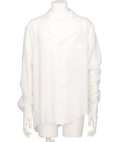 TENSEL ASYMMETRY OPEN COLLAR SHIRT