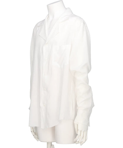 TENSEL ASYMMETRY OPEN COLLAR SHIRT