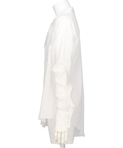TENSEL ASYMMETRY OPEN COLLAR SHIRT