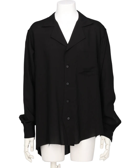 TENSEL ASYMMETRY OPEN COLLAR SHIRT