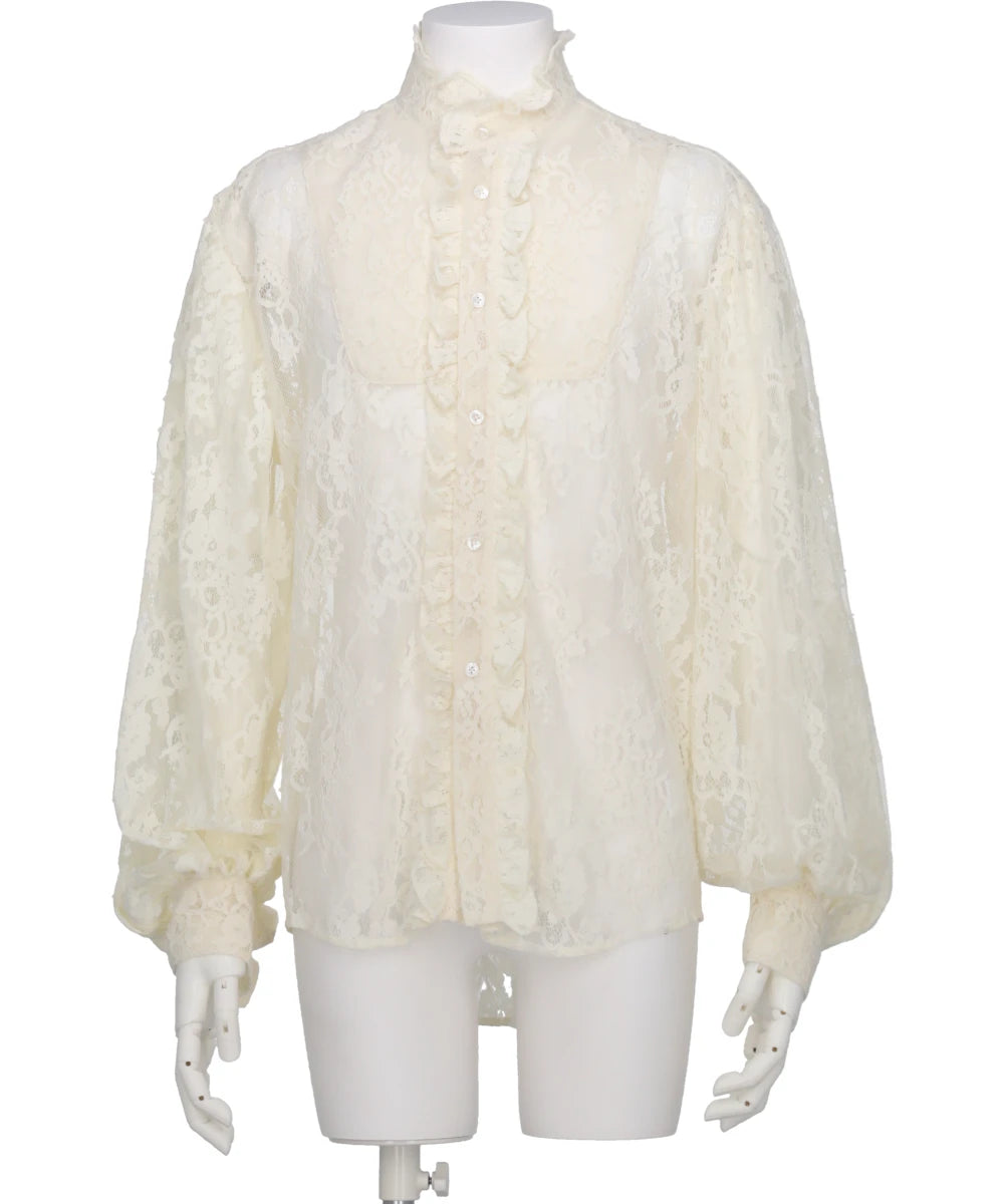 RUFFLE COLLAR LACE SHIRT