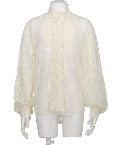 RUFFLE COLLAR LACE SHIRT