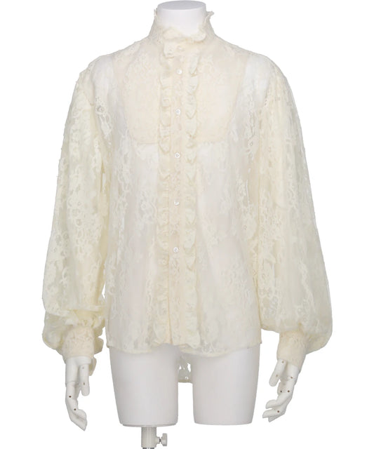 RUFFLE COLLAR LACE SHIRT