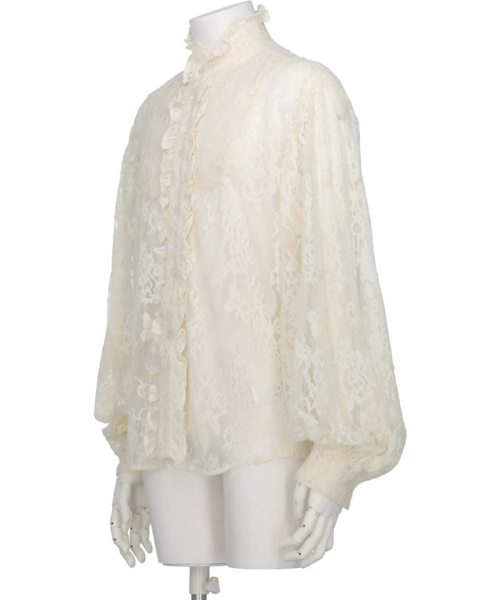 RUFFLE COLLAR LACE SHIRT