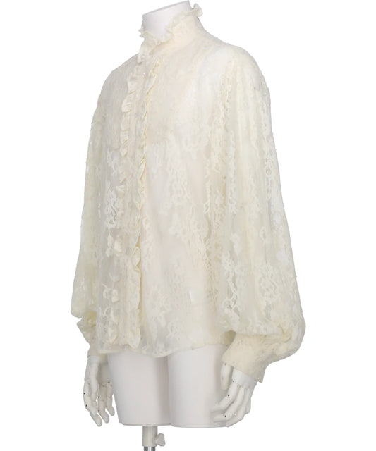 RUFFLE COLLAR LACE SHIRT