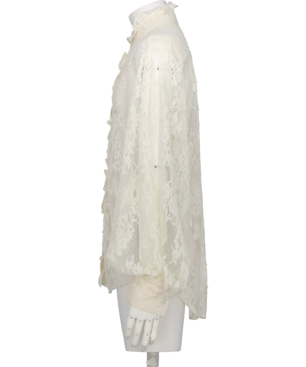 RUFFLE COLLAR LACE SHIRT