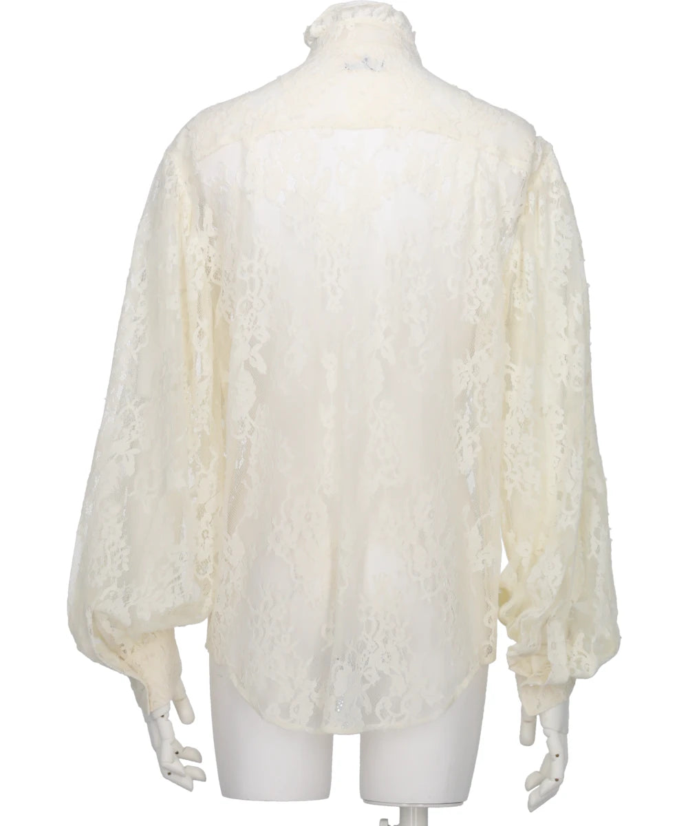 RUFFLE COLLAR LACE SHIRT