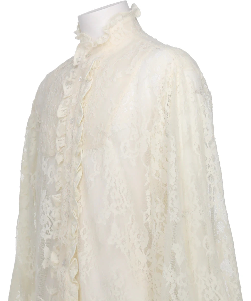 RUFFLE COLLAR LACE SHIRT