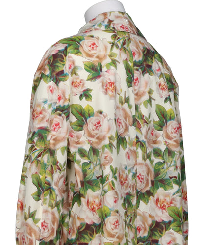 PRINTED MULTI POCKET SNAP SHIRT W/ DAISY EMB