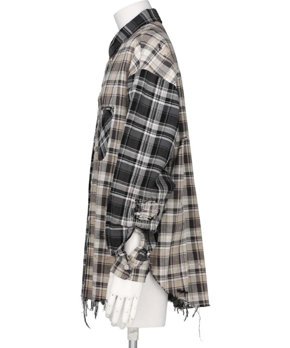 REPAIRED CRAZY CHECKED SHIRT – MIDWEST ONLINE STORE REPAIRED CRAZY CHECKED SHIRT – MIDWEST ONLINE STORE
