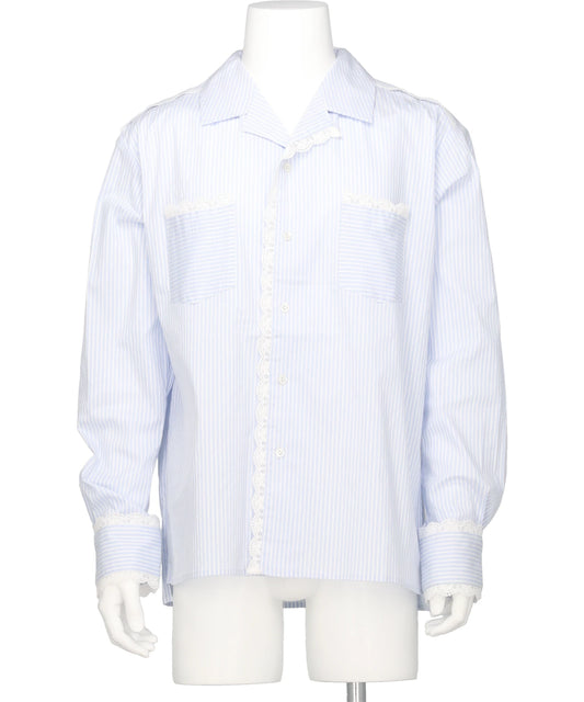 VIVIANO(ヴィヴィアーノ) 2026SS LACE TRIMMED OPEN COLLAR SHIRT *VM-SS26-SH05