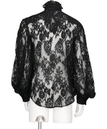 PUFF SLEEVE LACE SHIRT