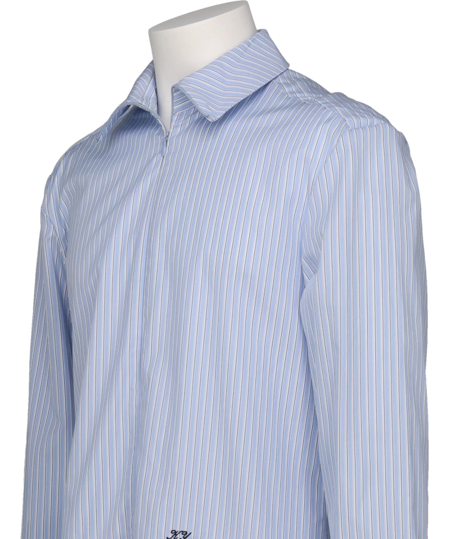 STRIPE SIM-PLE ZIP SHIRT