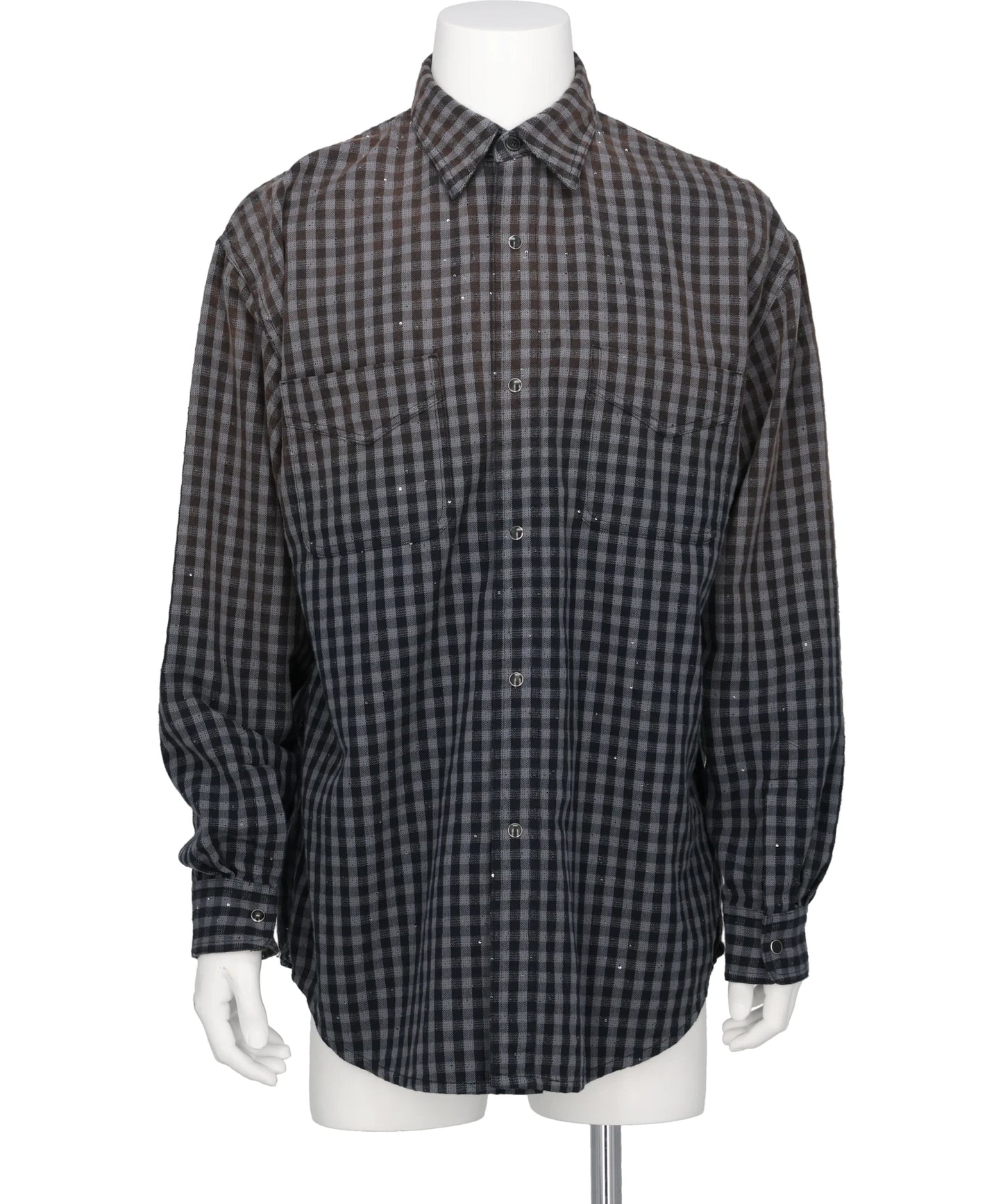 FADED SPARKLING PLAID SHIRT