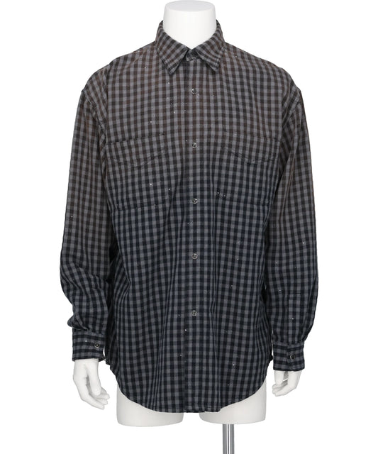 FADED SPARKLING PLAID SHIRT