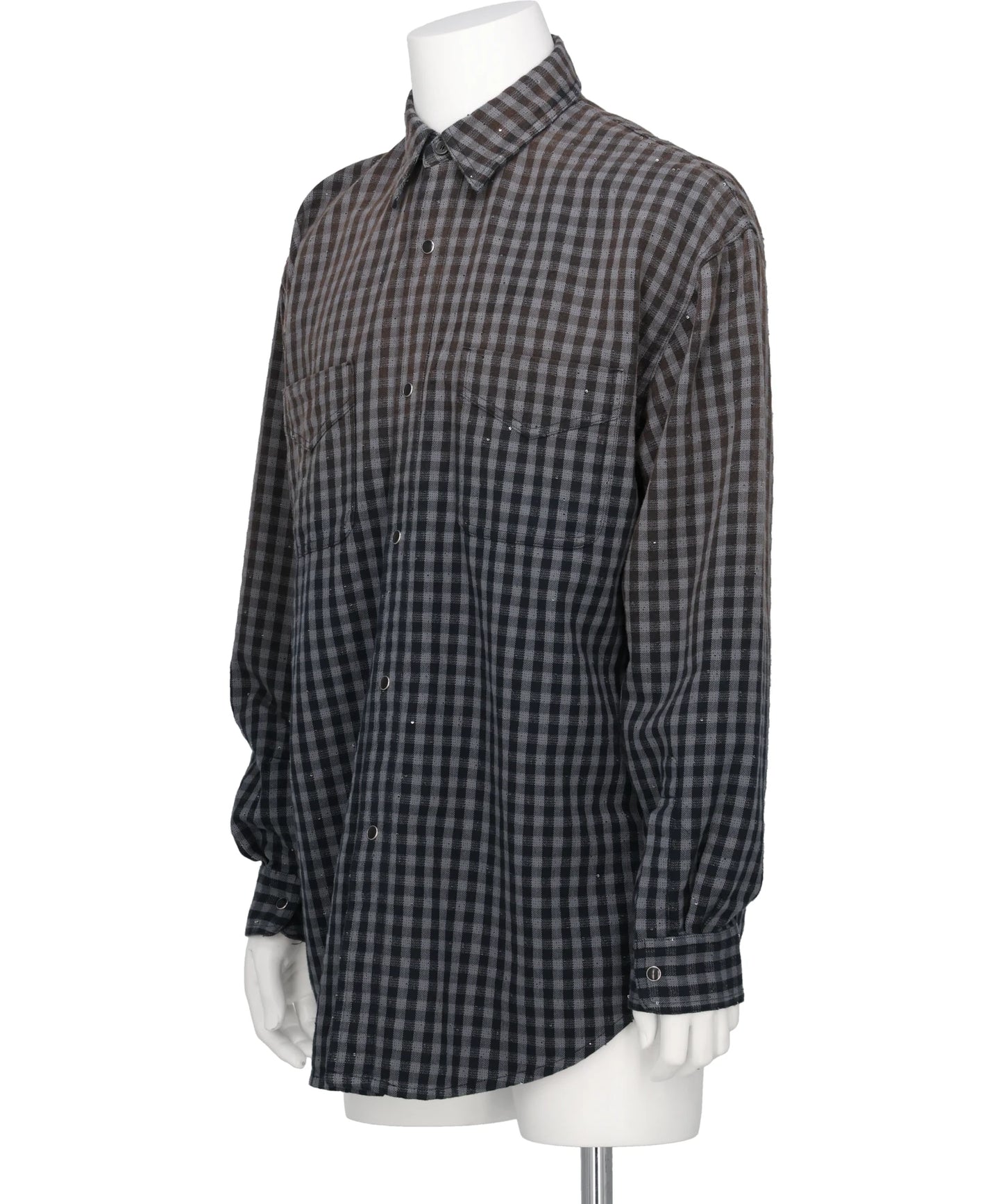 FADED SPARKLING PLAID SHIRT