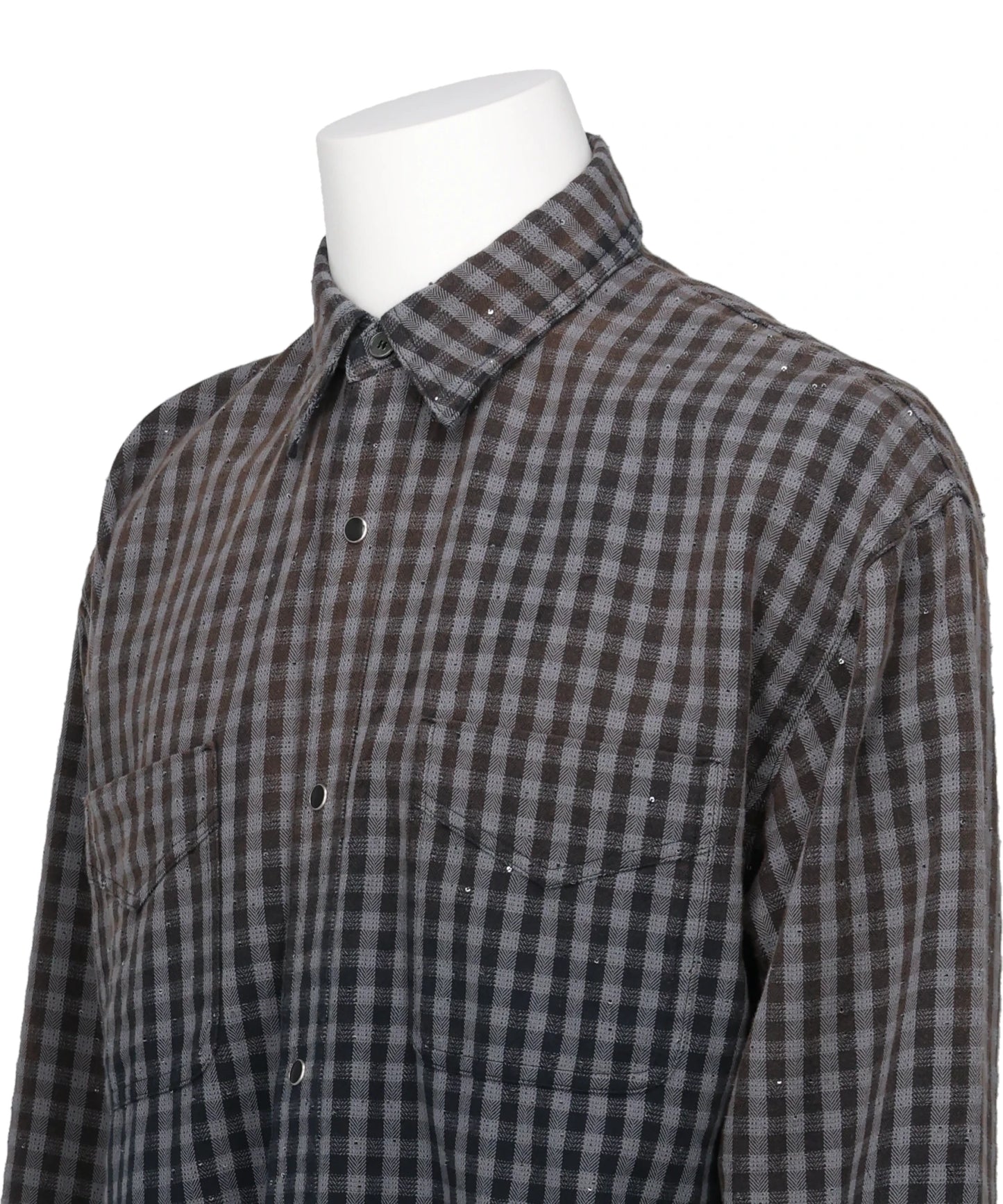 FADED SPARKLING PLAID SHIRT