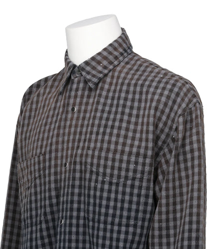 FADED SPARKLING PLAID SHIRT