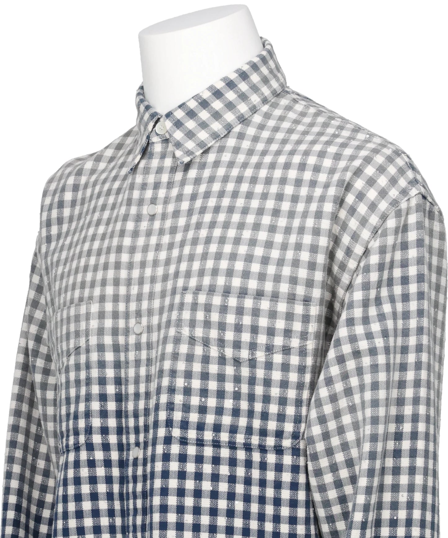 FADED SPARKLING PLAID SHIRT