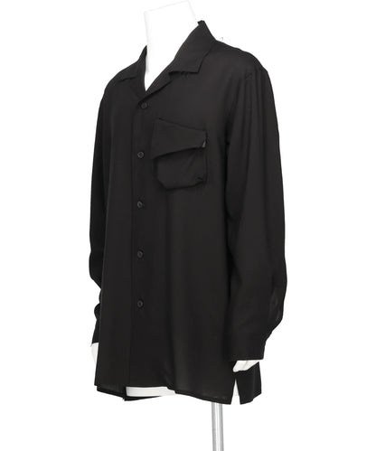 OPEN-COLLAR RAYON SHIRT