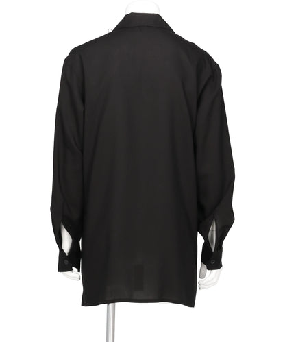 OPEN-COLLAR RAYON SHIRT