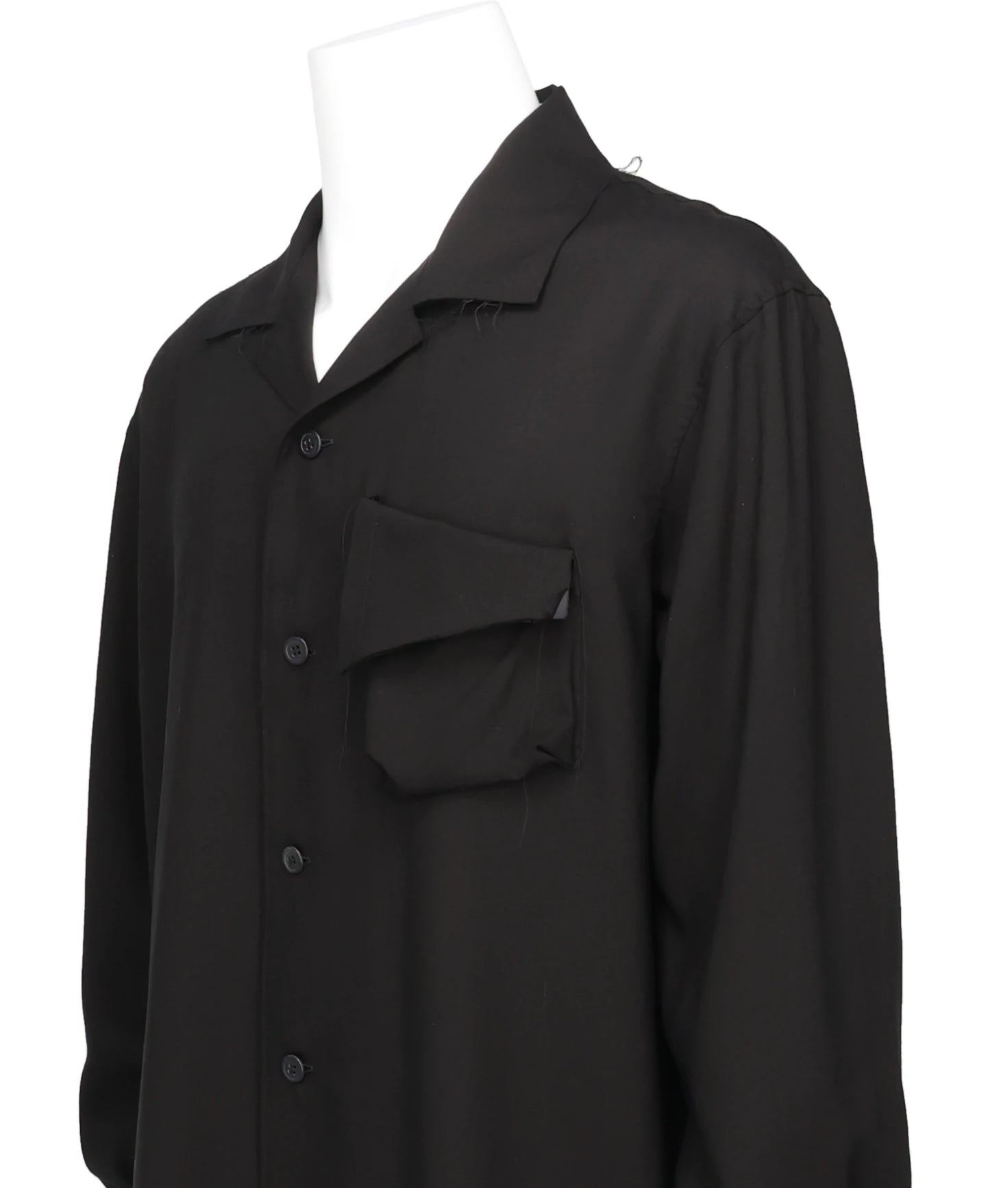 OPEN-COLLAR RAYON SHIRT