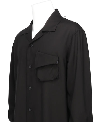 OPEN-COLLAR RAYON SHIRT