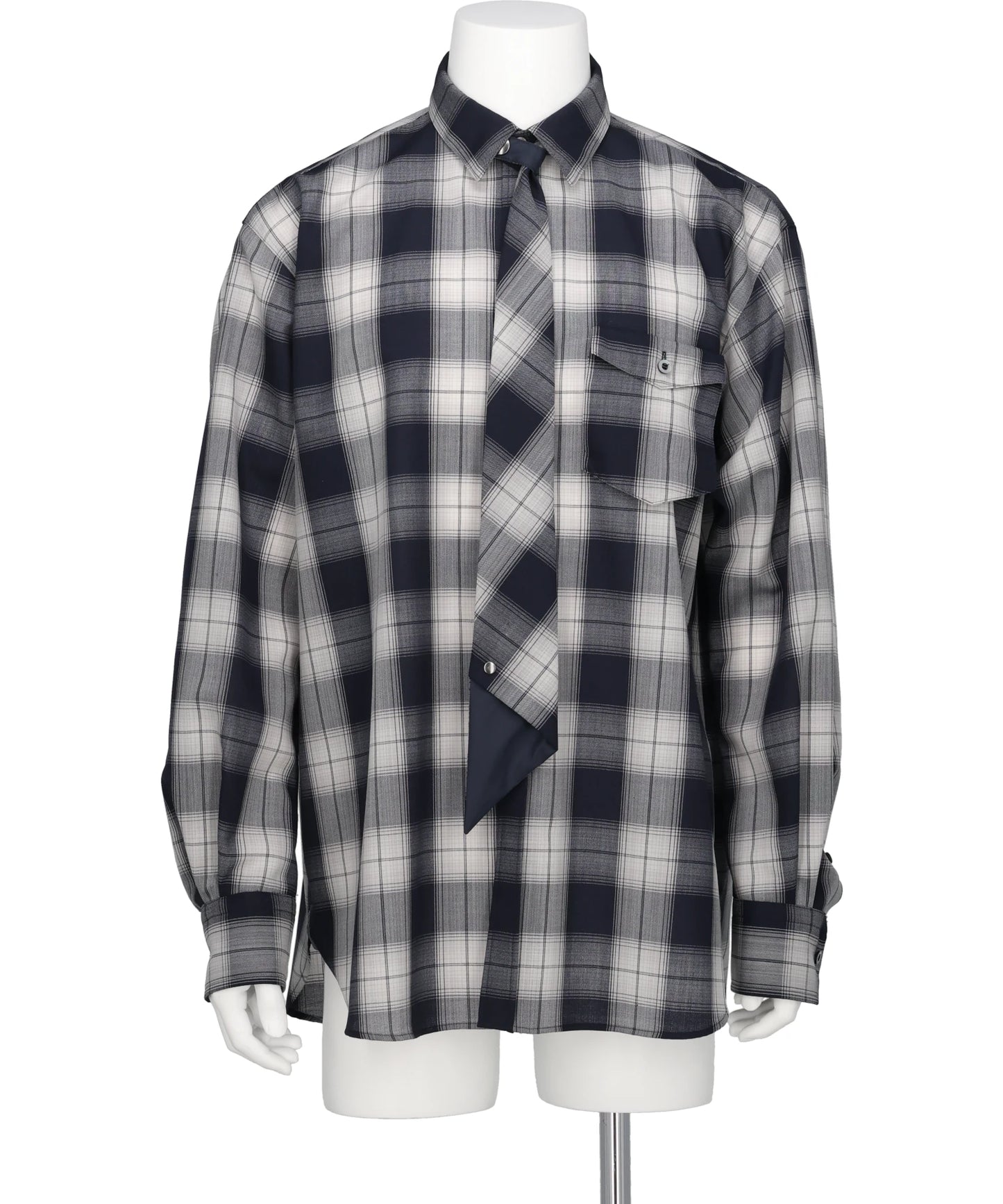 OMBRE CHECK NECKTIE SHIRT