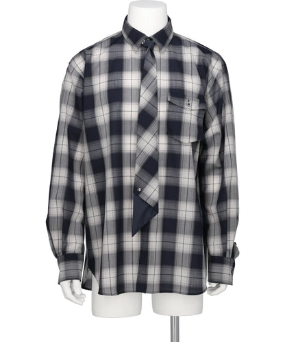 OMBRE CHECK NECKTIE SHIRT