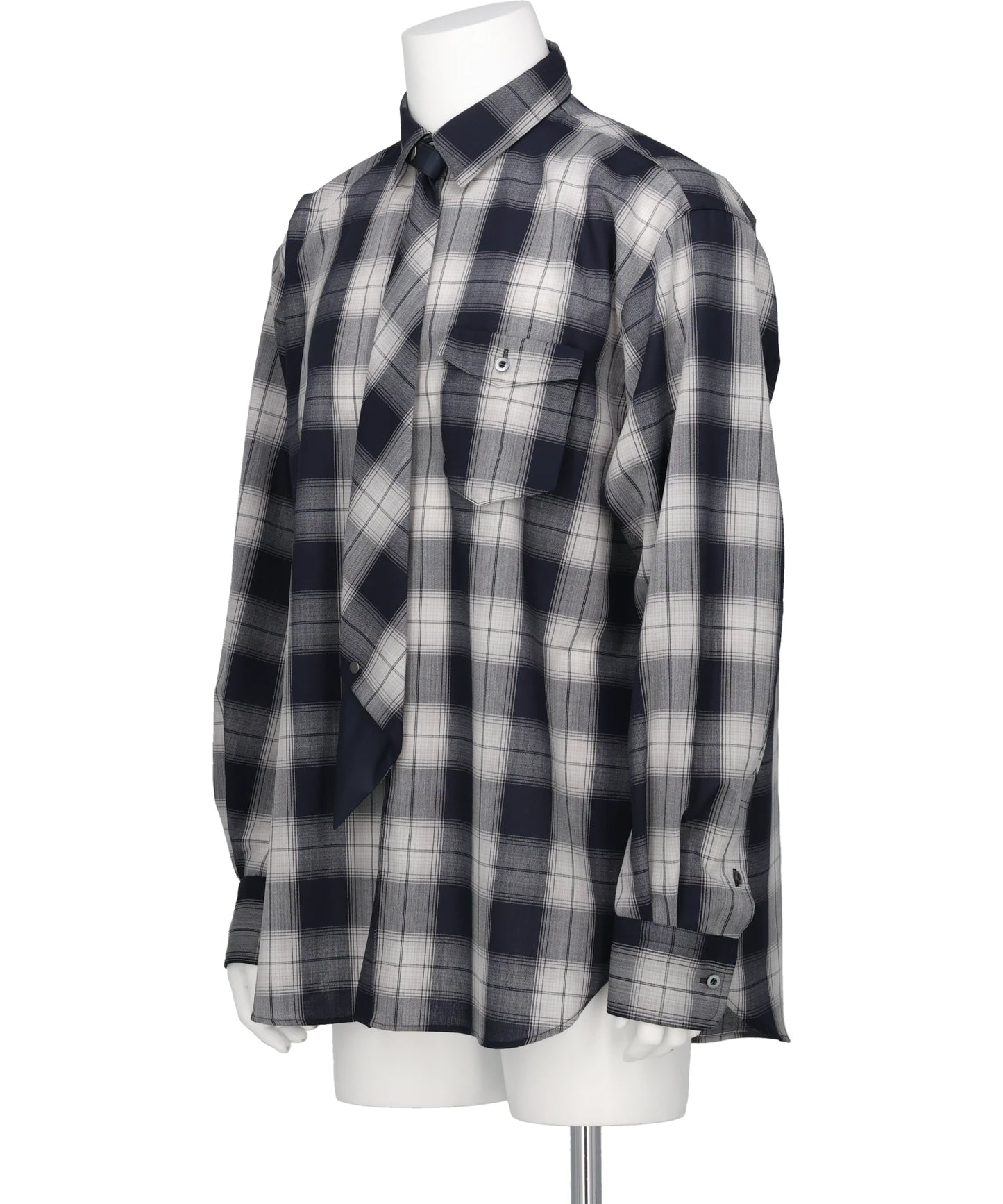 OMBRE CHECK NECKTIE SHIRT