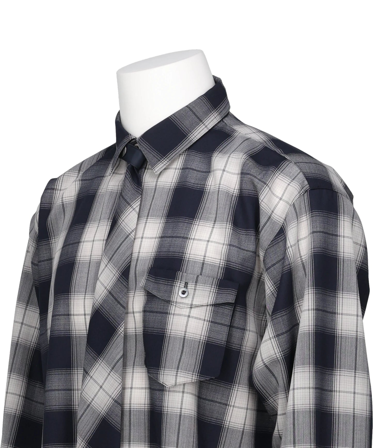 OMBRE CHECK NECKTIE SHIRT