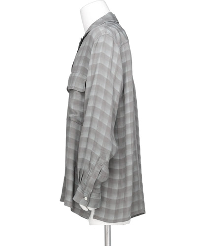 JACQARD PLAID OPEN COLLAR SHIRT