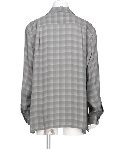 JACQARD PLAID OPEN COLLAR SHIRT
