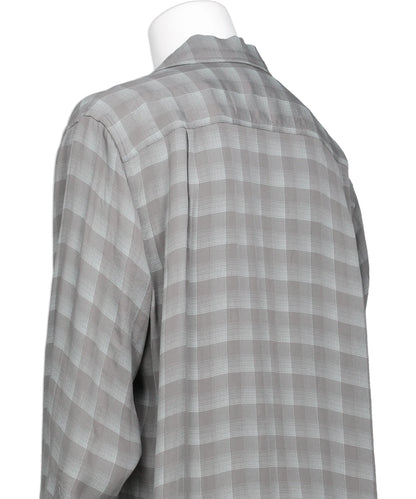 JACQARD PLAID OPEN COLLAR SHIRT
