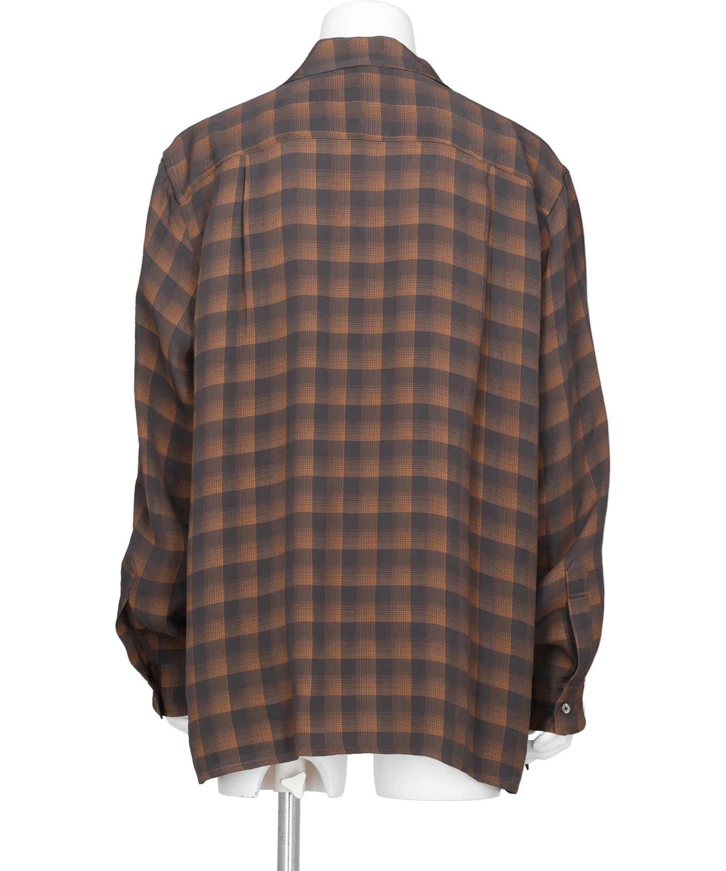 JACQARD PLAID OPEN COLLAR SHIRT