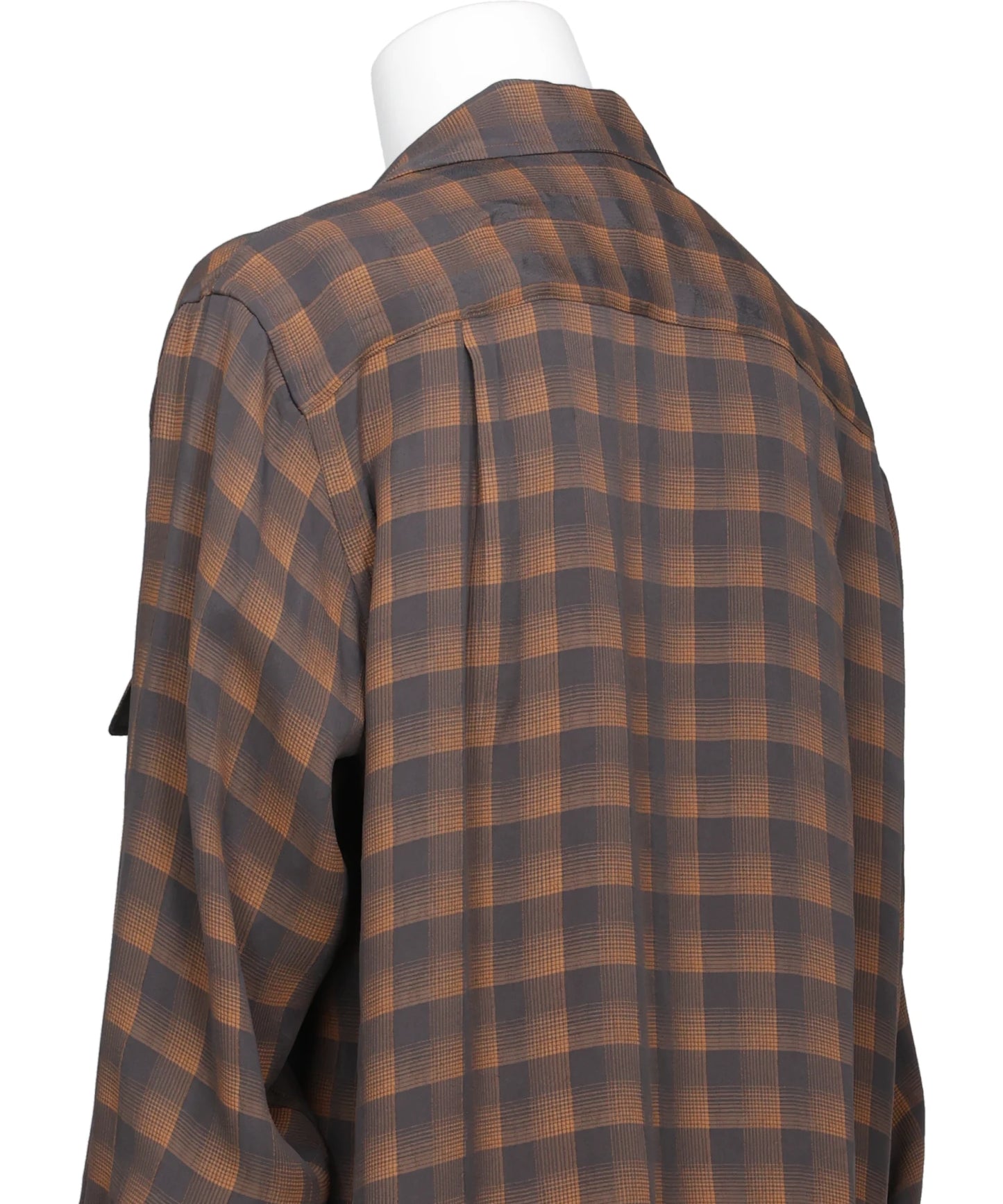JACQARD PLAID OPEN COLLAR SHIRT