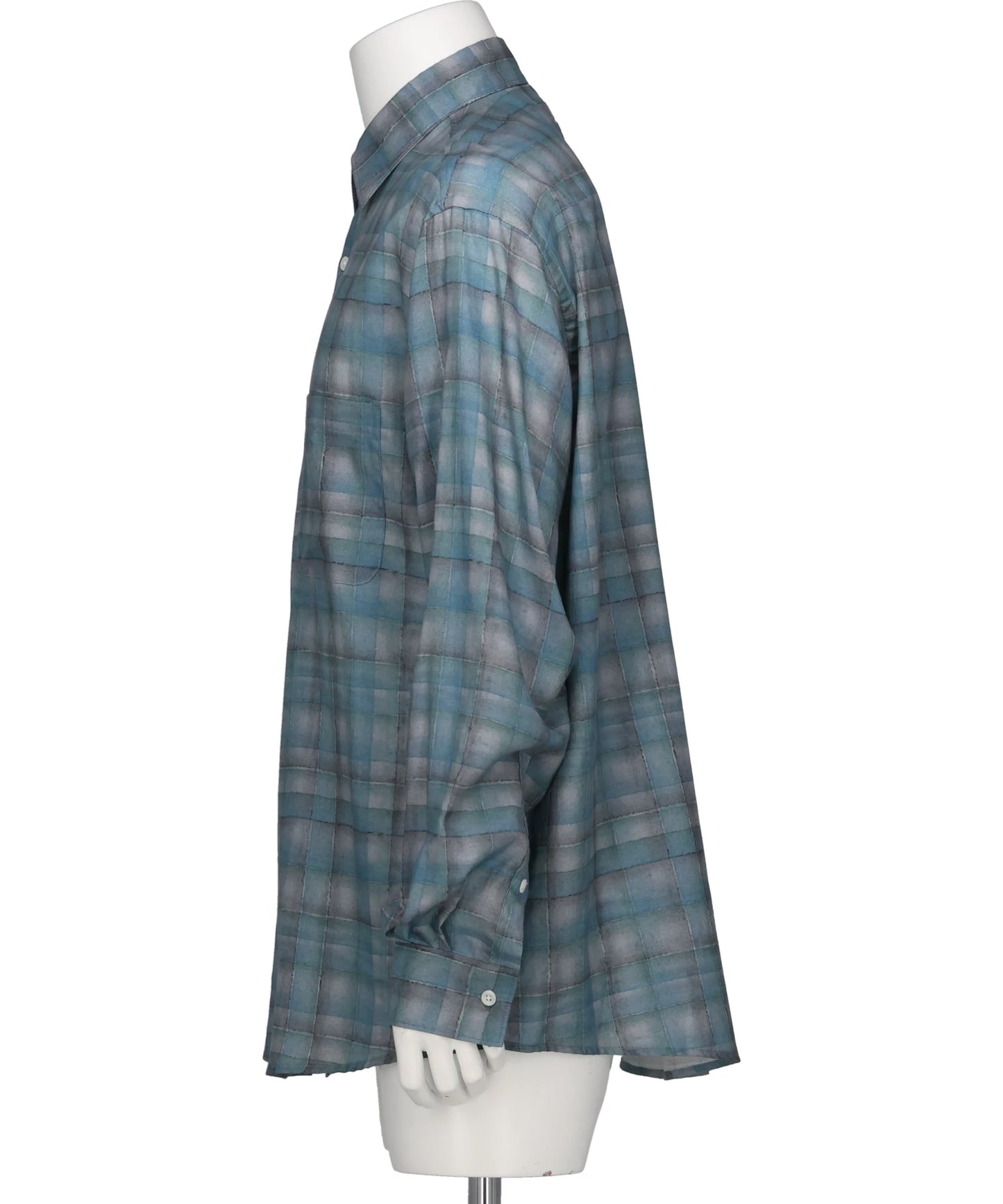 PRINTED PLAID COTTON TWILL SHIRT