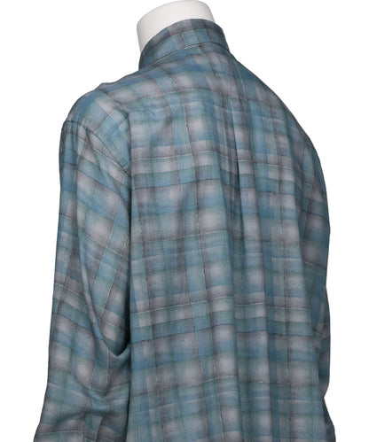PRINTED PLAID COTTON TWILL SHIRT