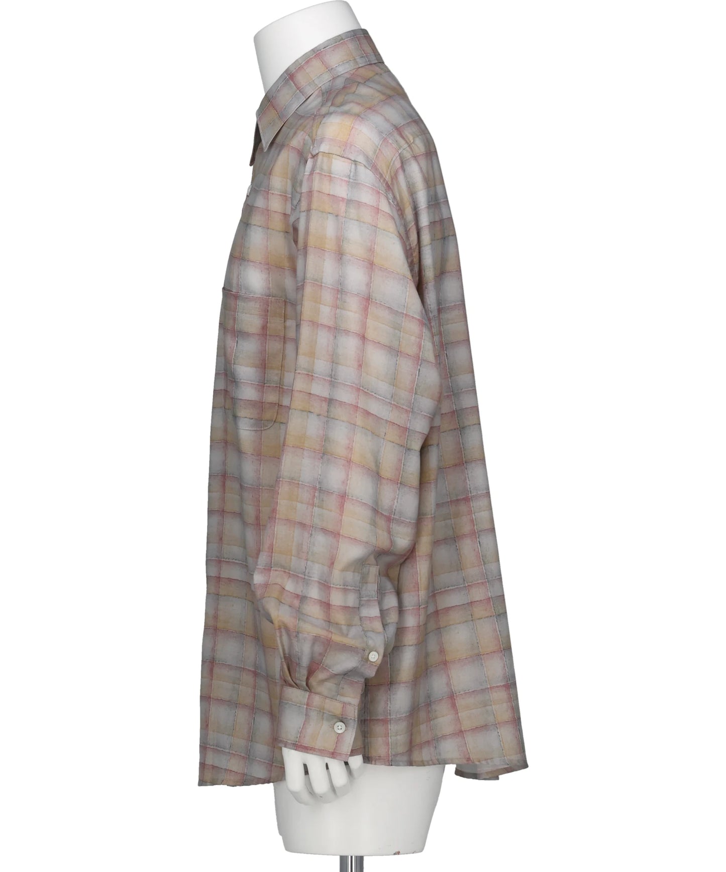 PRINTED PLAID COTTON TWILL SHIRT