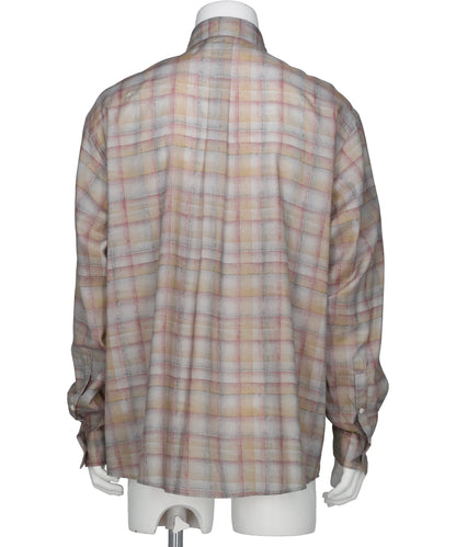 PRINTED PLAID COTTON TWILL SHIRT
