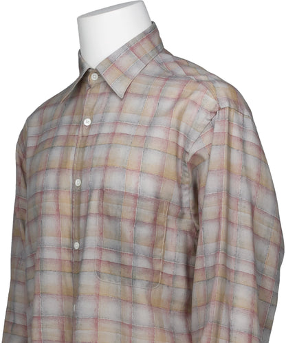 PRINTED PLAID COTTON TWILL SHIRT