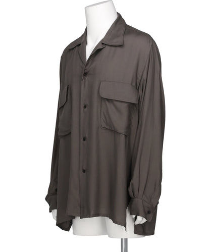 MODAL DOUBLE POCKET OPEN COLLAR SHIRT