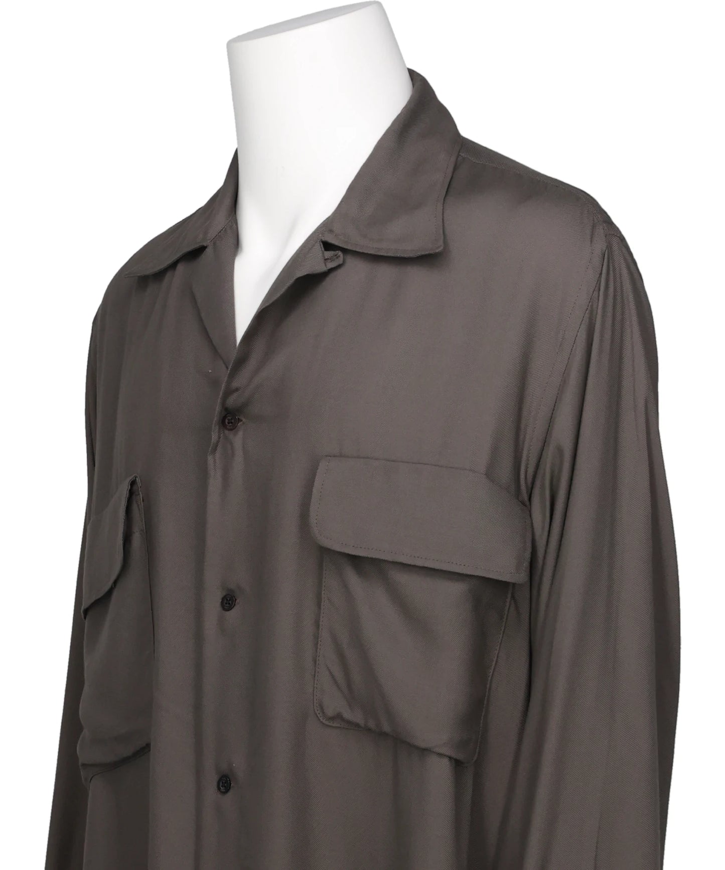 MODAL DOUBLE POCKET OPEN COLLAR SHIRT