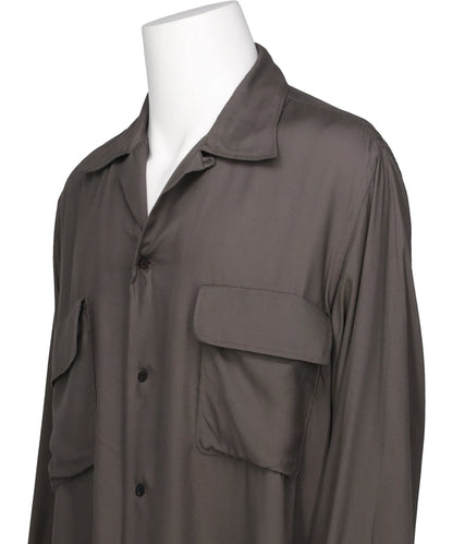 MODAL DOUBLE POCKET OPEN COLLAR SHIRT