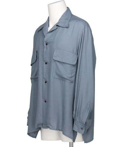 MODAL DOUBLE POCKET OPEN COLLAR SHIRT