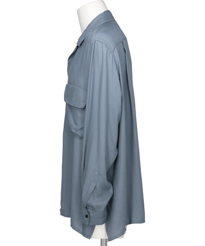 MODAL DOUBLE POCKET OPEN COLLAR SHIRT