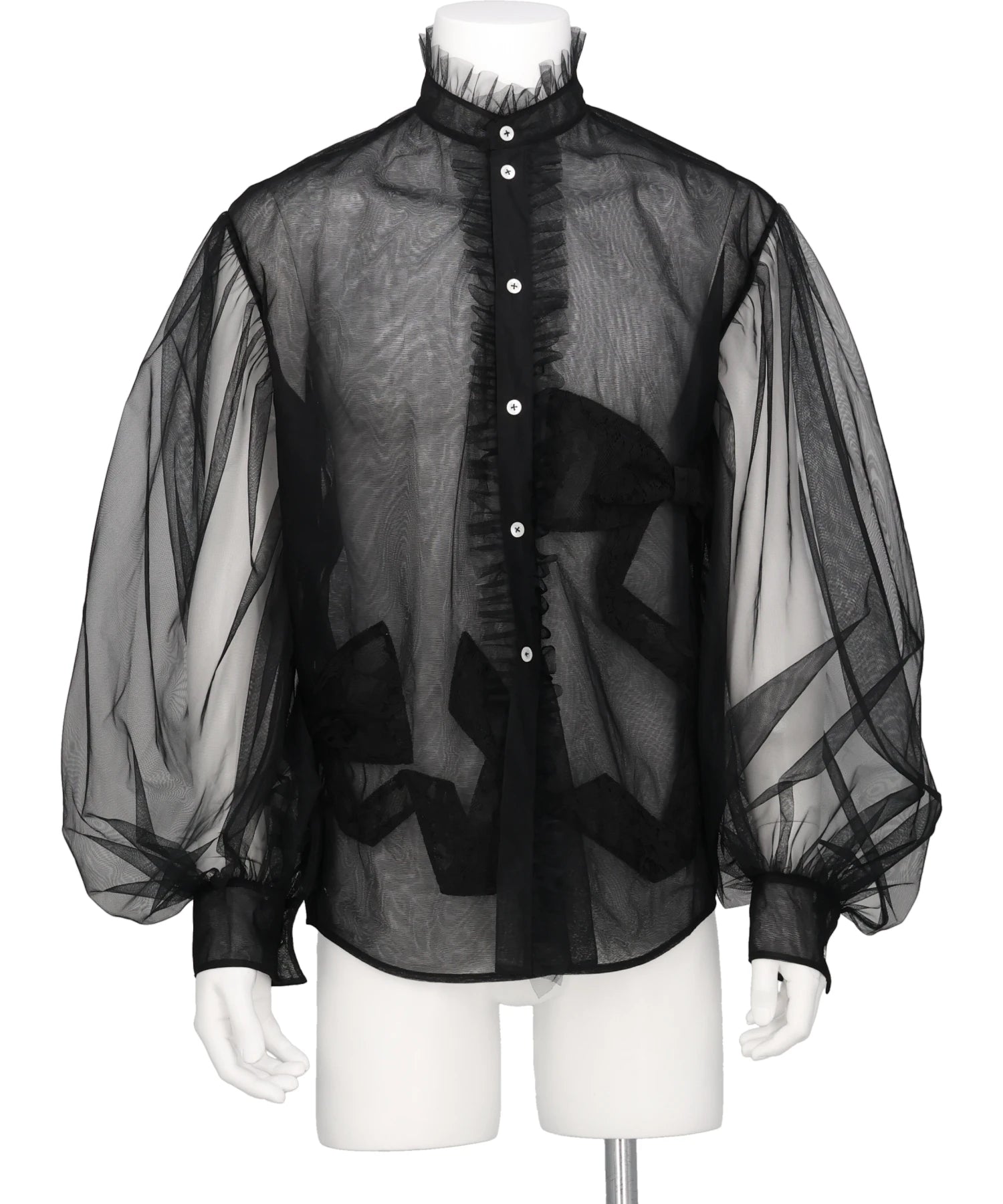 VIVIANO(ヴィヴィアーノ) 2026SS RIBBON DETAIL TULLE SHIRT VM-SS26-SH10