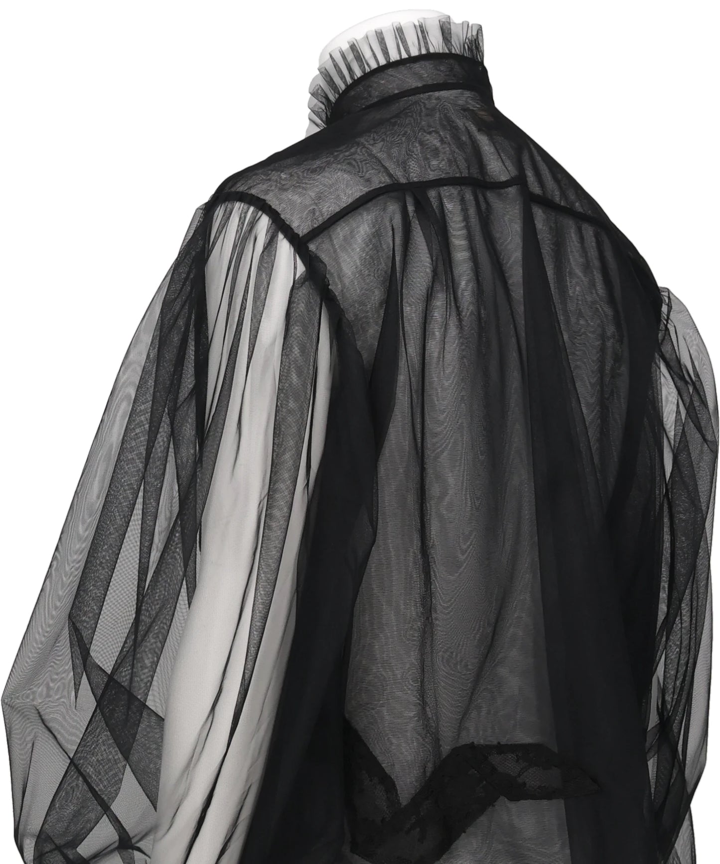 RIBBON DETAIL TULLE SHIRT