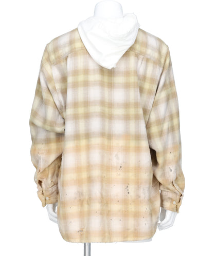 DISTRESSED HOODED CHECKED SHIRT