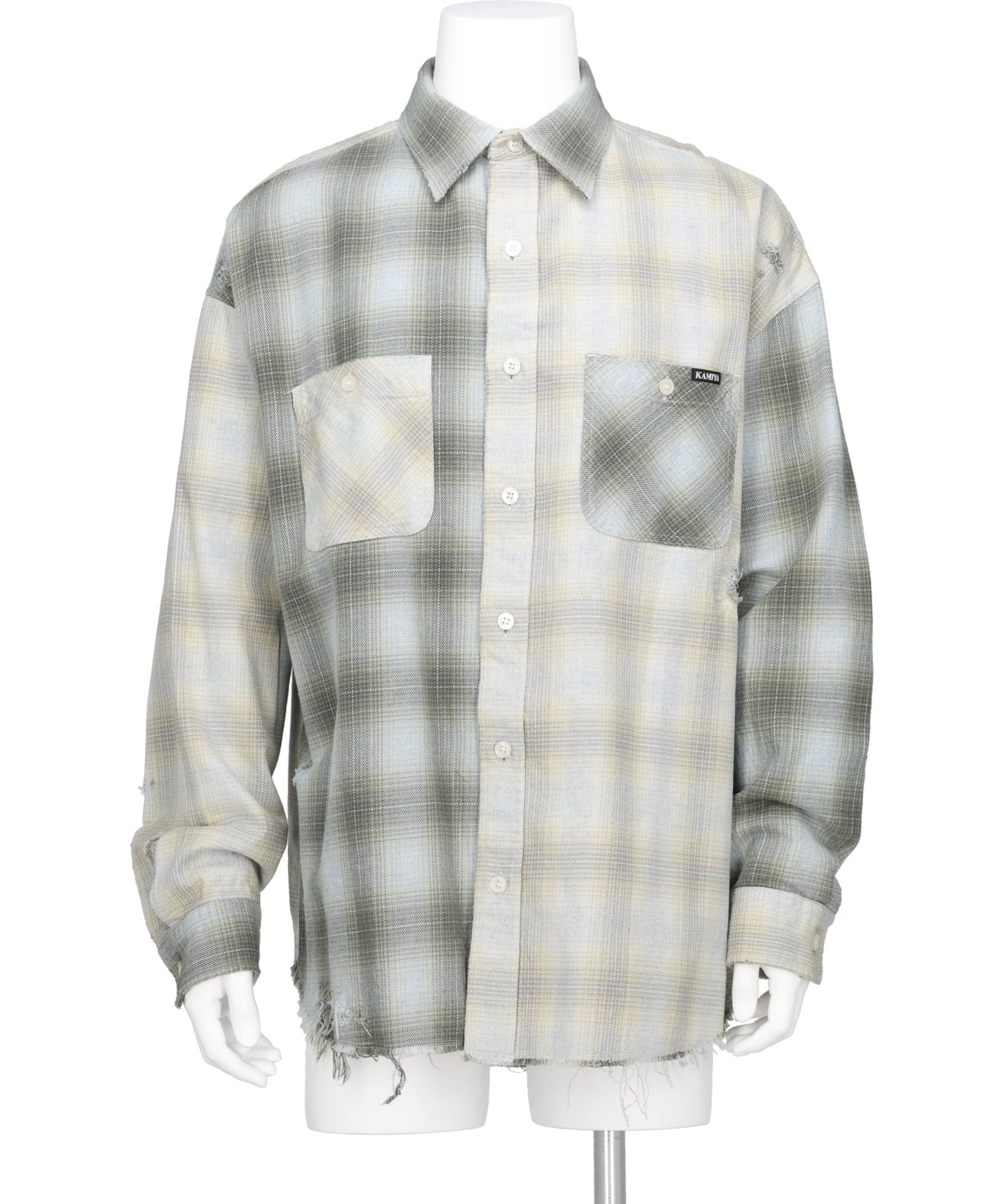 KAMIYA(カミヤ)REPAIRED CRAZY CHECKED SHIRT